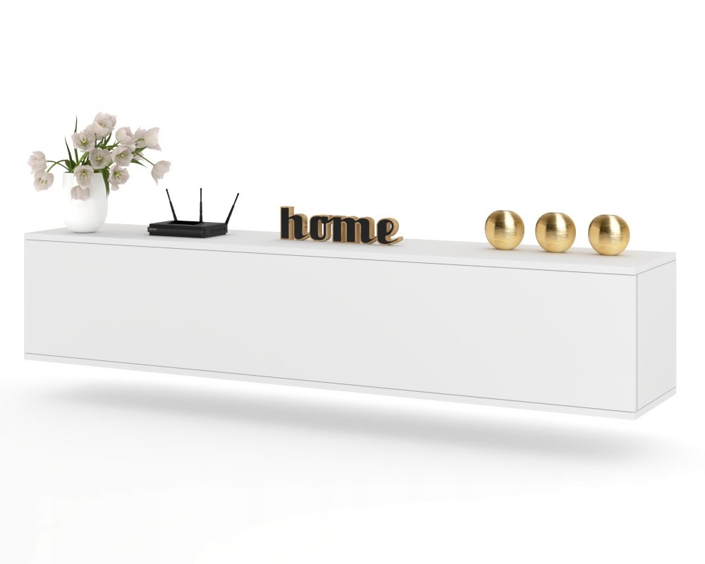 Závěsná Rtv skříňka Horizontální komoda do obývacího pokoje Simply Bílá Matná 120