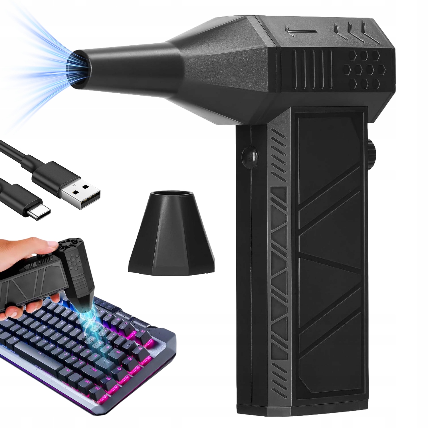 Dmychadlo Mini Air Duster Ventilátor Na Prachové Listy Počítače Na Grilování