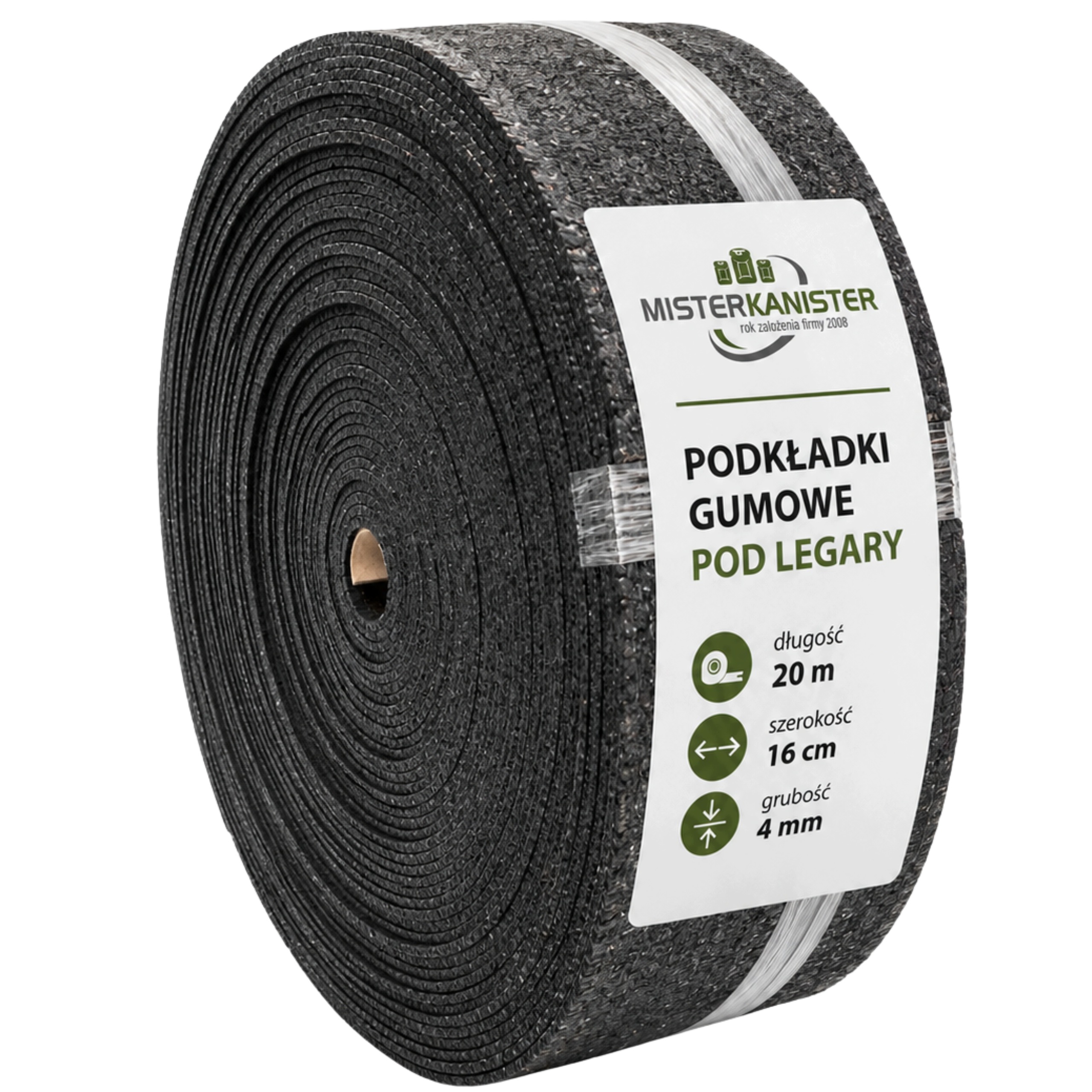 Podkładki gumowe pod legary meble 4mm 16cm 20m wyrównujące taras pas gumowy