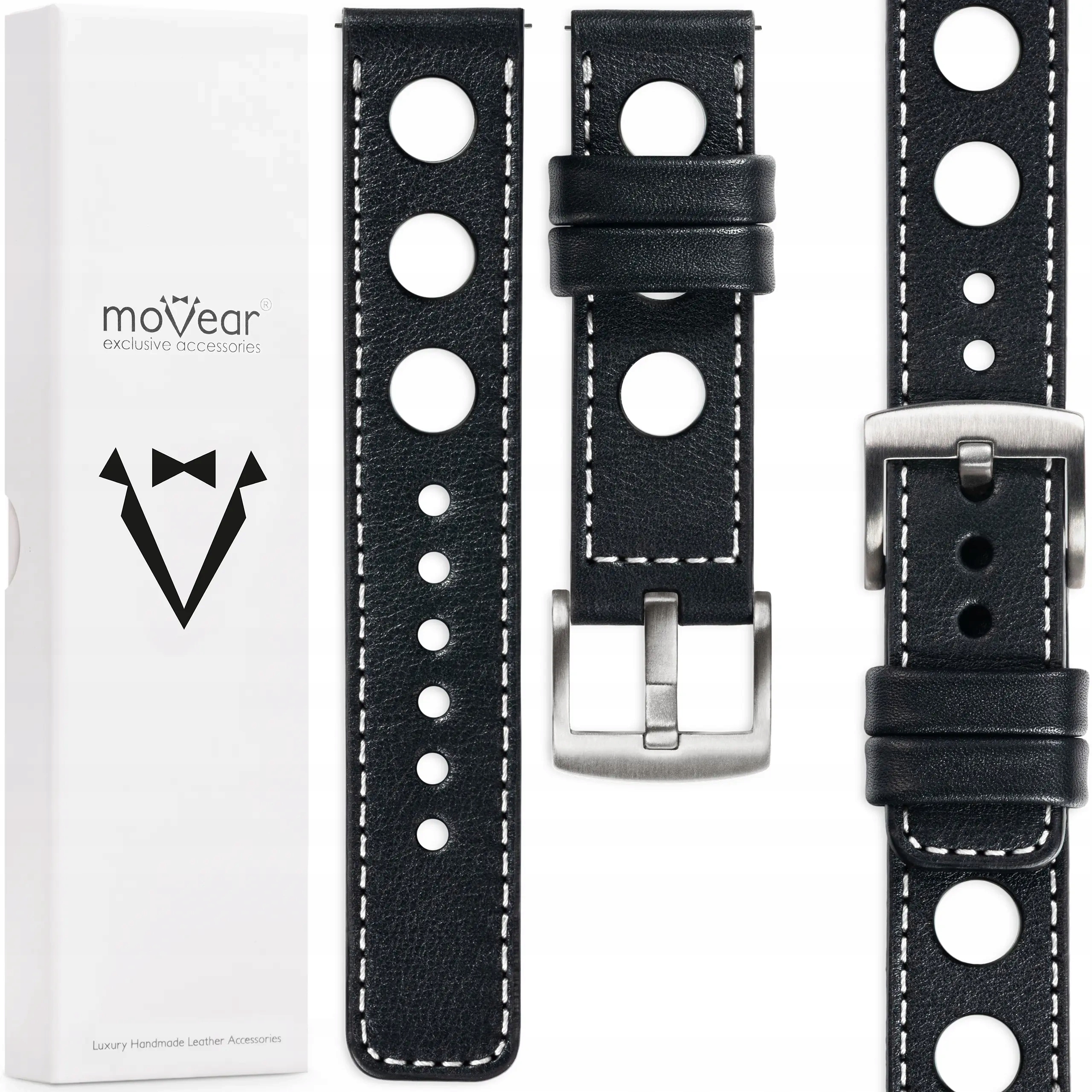 Kožený řemínek 20 mm pro Samsung Watch 7 6 5 4 Active Pro, elegantní Movear