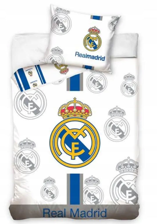 Real Madrid Posteľná Bielizeň Mládežnícka 140x200 Poťahová Lišta 60x63 White