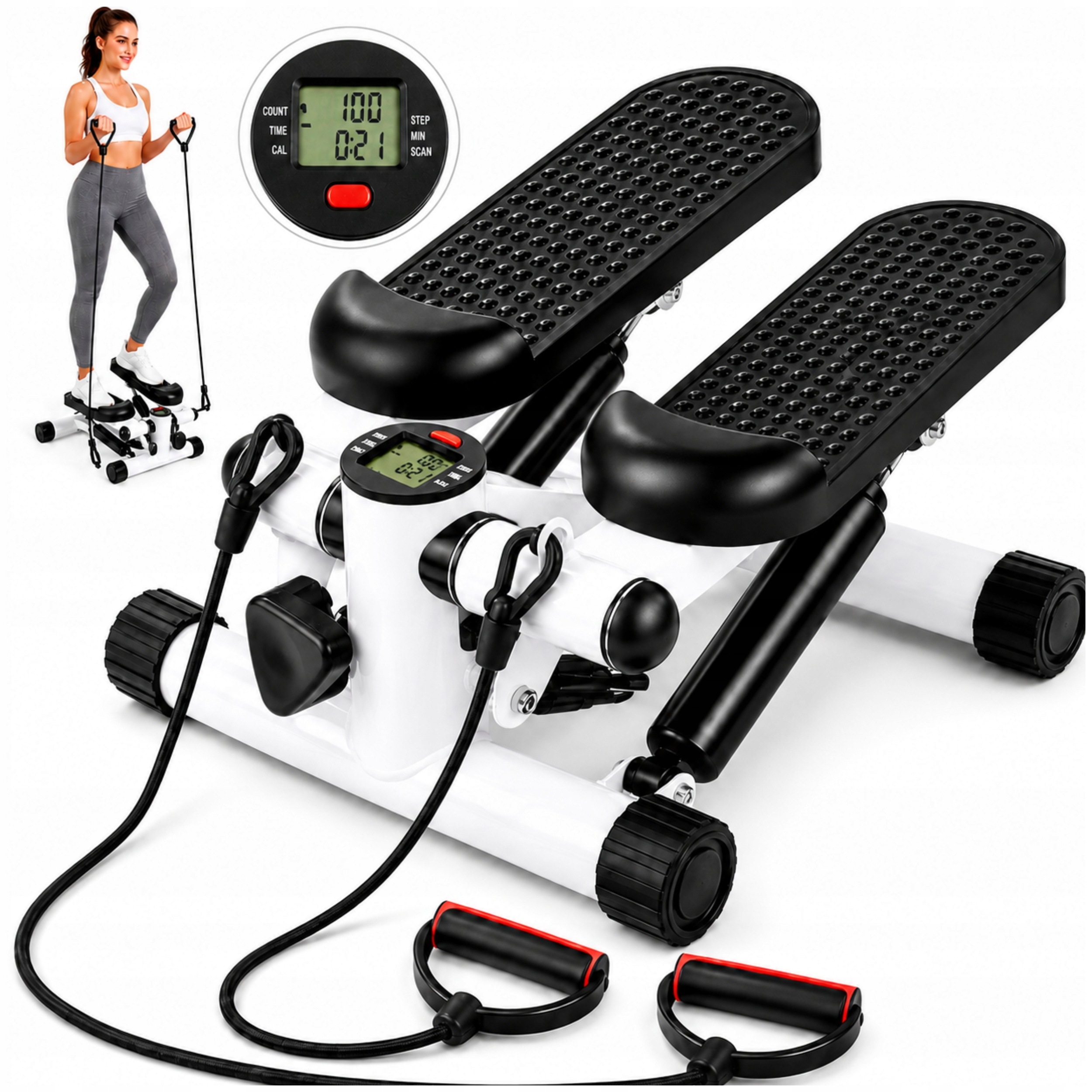Stepper Steper Do Ćwiczeń z Linkami Ekspanderami licznik LCD
