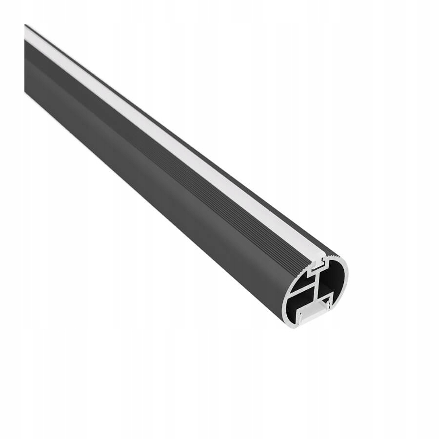 Profil LED RELING PLUS DESIGN LIGHT czarny + klosz mleczny 3 metry - drążek