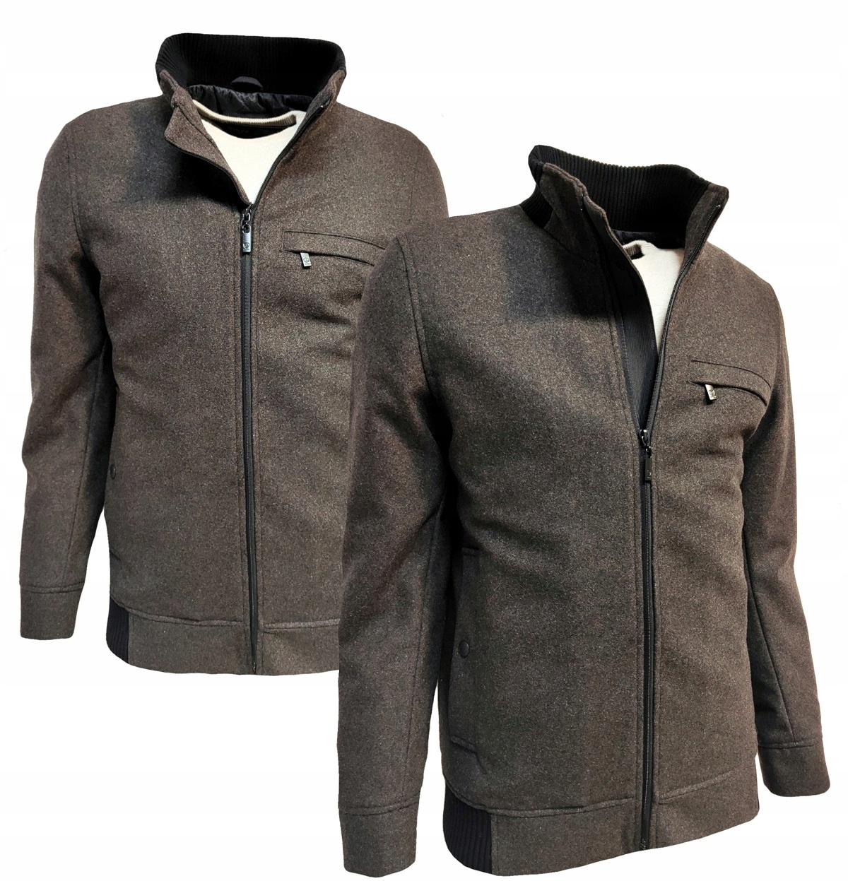 Pánská krátká fleecová bunda s přechodovou vlnou braz 4XL