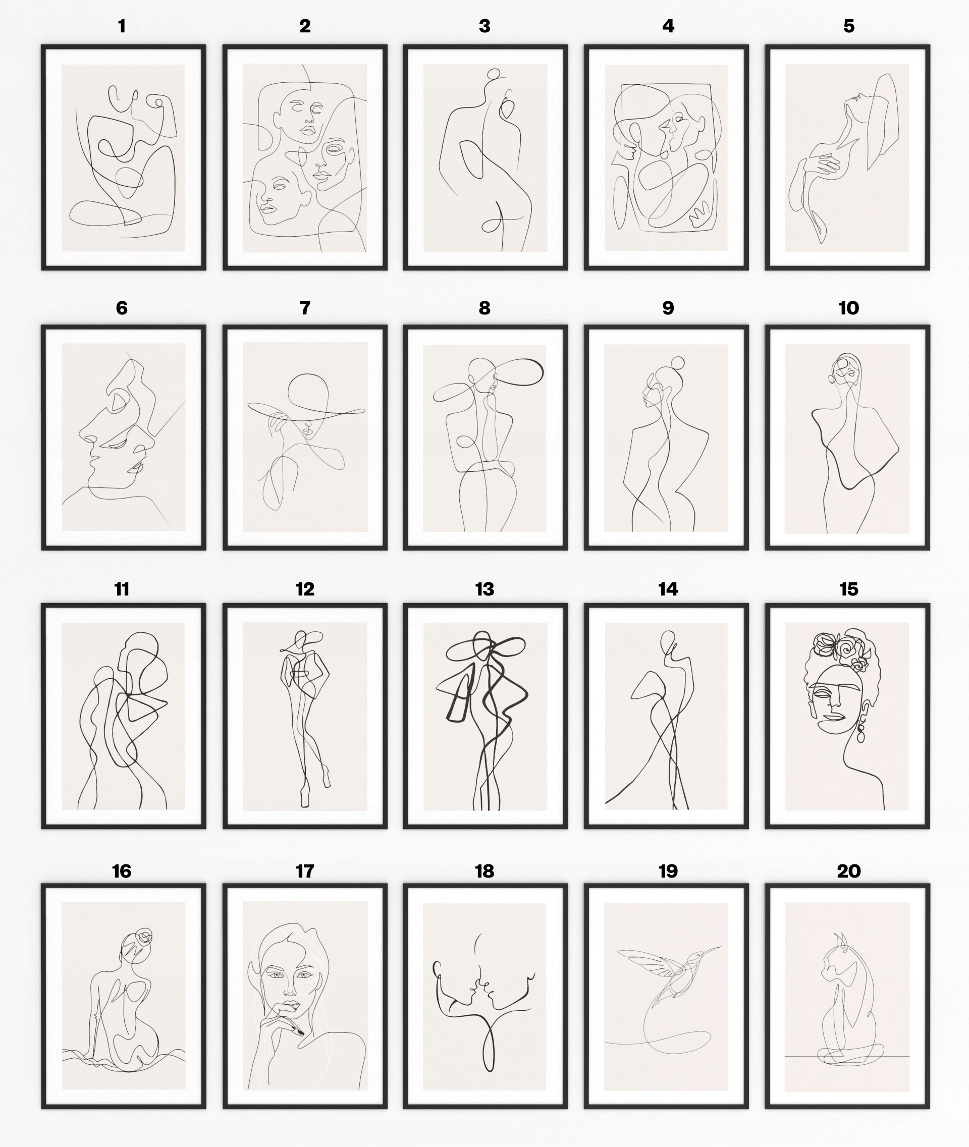 Kobiece Grafiki Linią Skandynawski Styl Modne A3