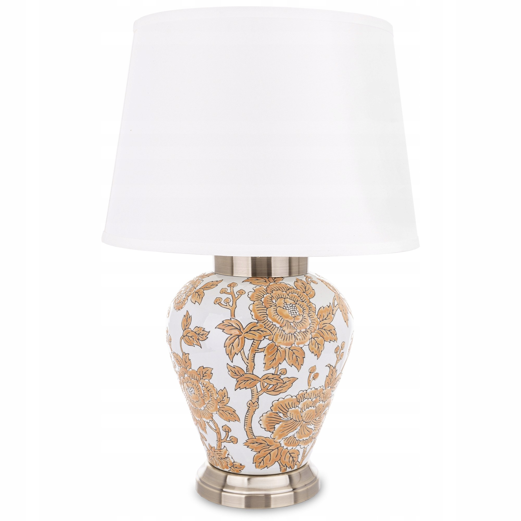 Keramická lampa Lampa s závesom Ii Č. keramika, tkanina biela, zlatá,