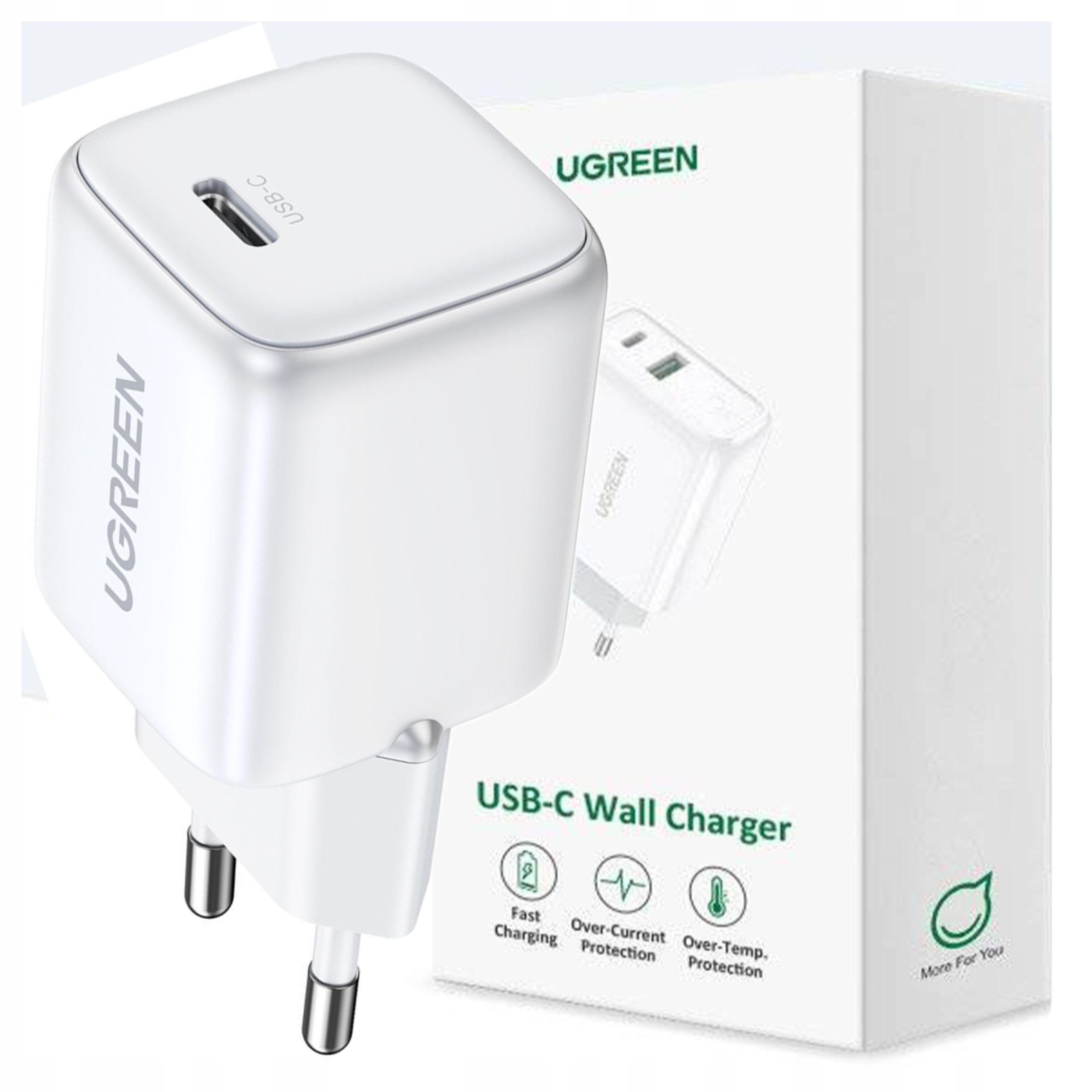 Ładowarka sieciowa Ugreen 15324 Nexode mini, Usb-c, PD3.0, QC4.0, GaN, 20W