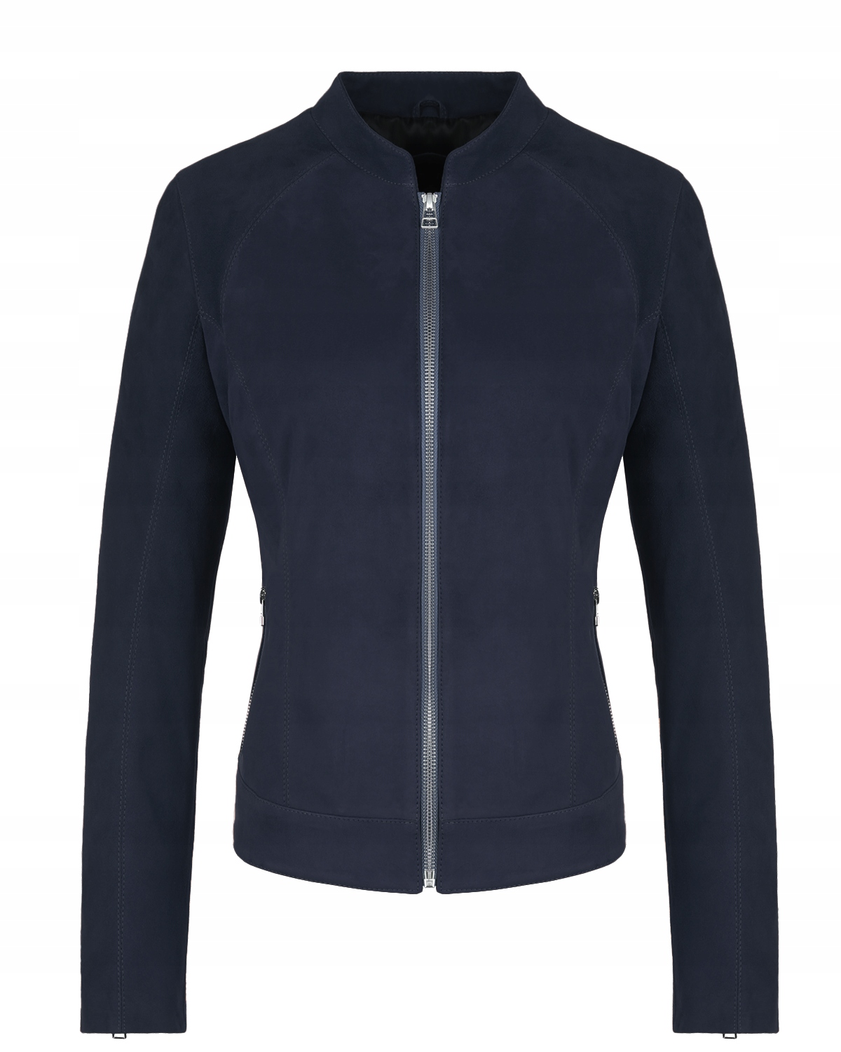 Dámská Semišová Kožená Bunda Clara – Hluboká Námořnická Modrá L/40