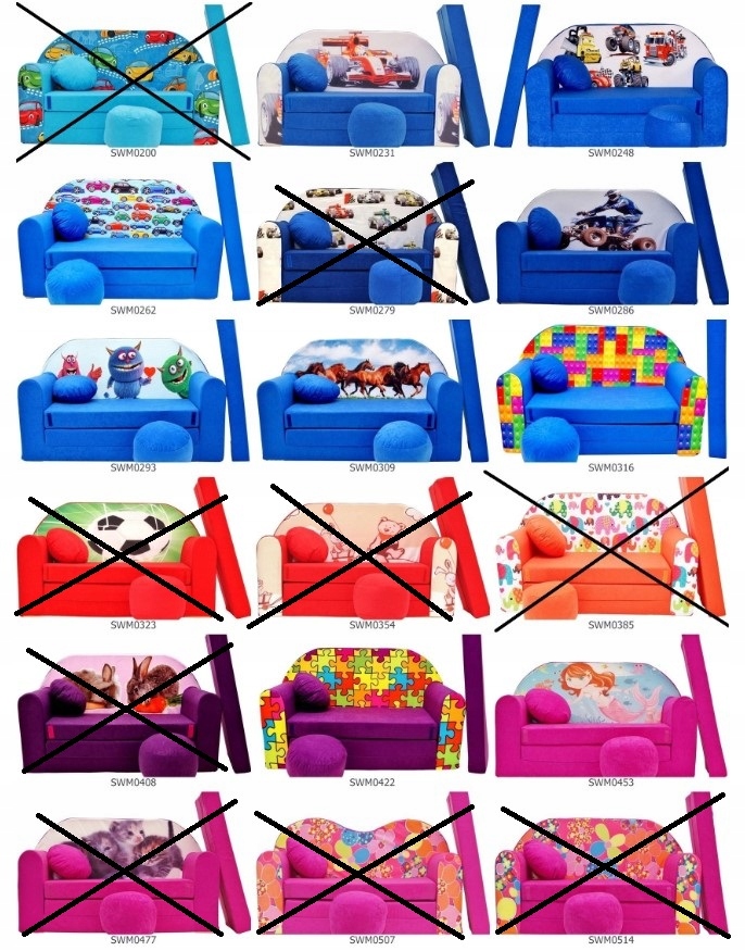 Sofa dla Dzieci Kanapa Piankowa Pufa Poduszka Marka Welox