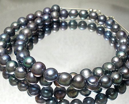 Opravdové Krásné Perly Páví Náhrdelník Stříbro