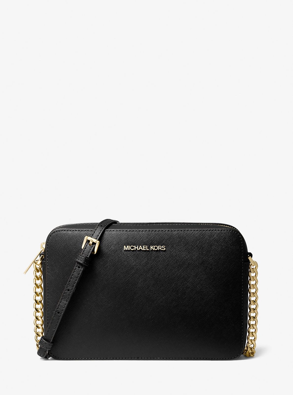 Michael Kors dámská kožená kabelka, crossbody Jet Set Large Saffiano černá