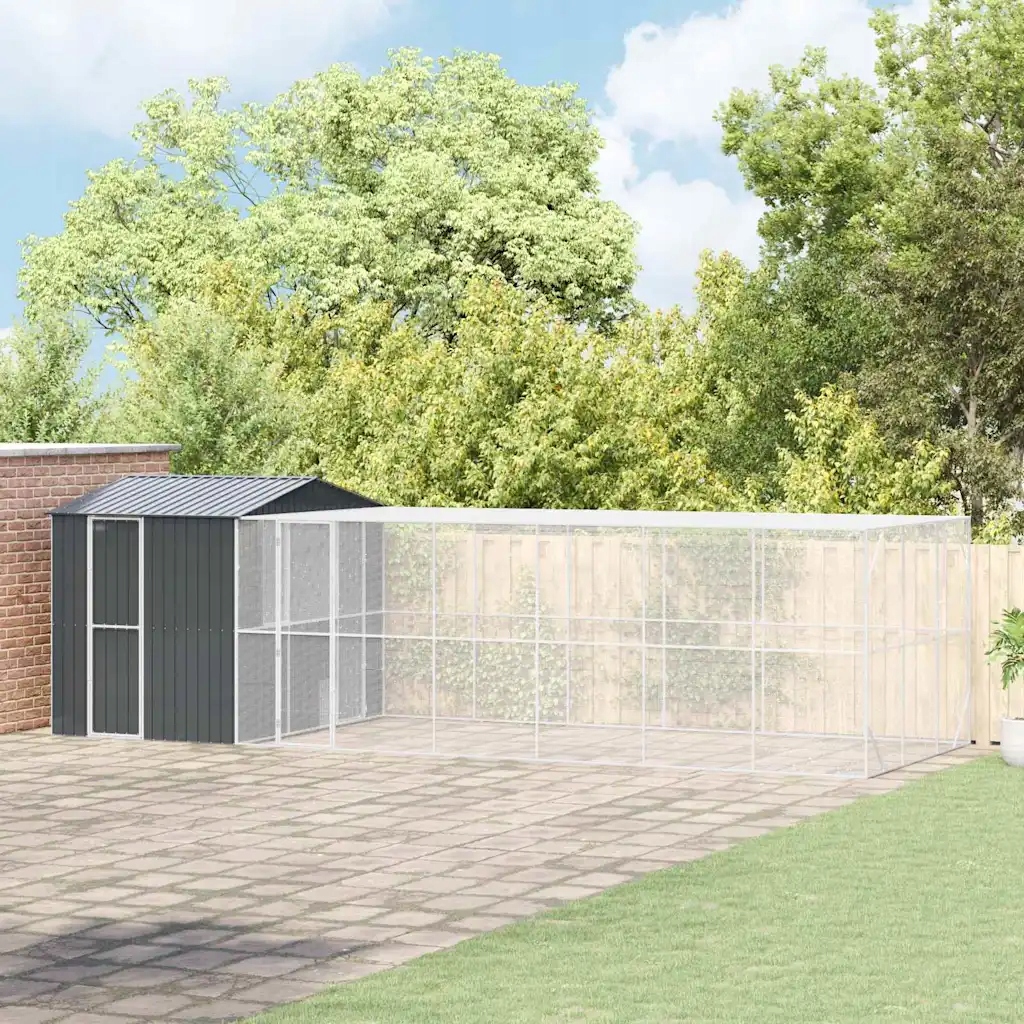 vidaXL Ptačí klec Antracit 845 x 304 x 247 cm Pozinkovaná ocel