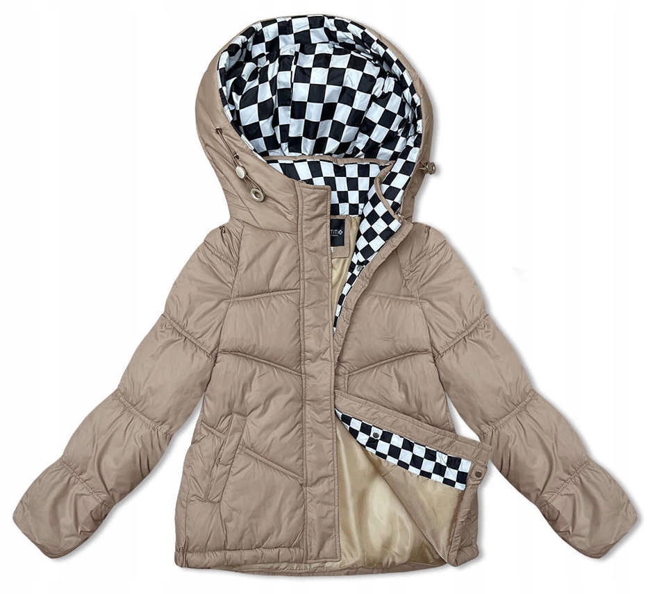 Volná Bunda S Kapucí 8118 Béžová L (40)