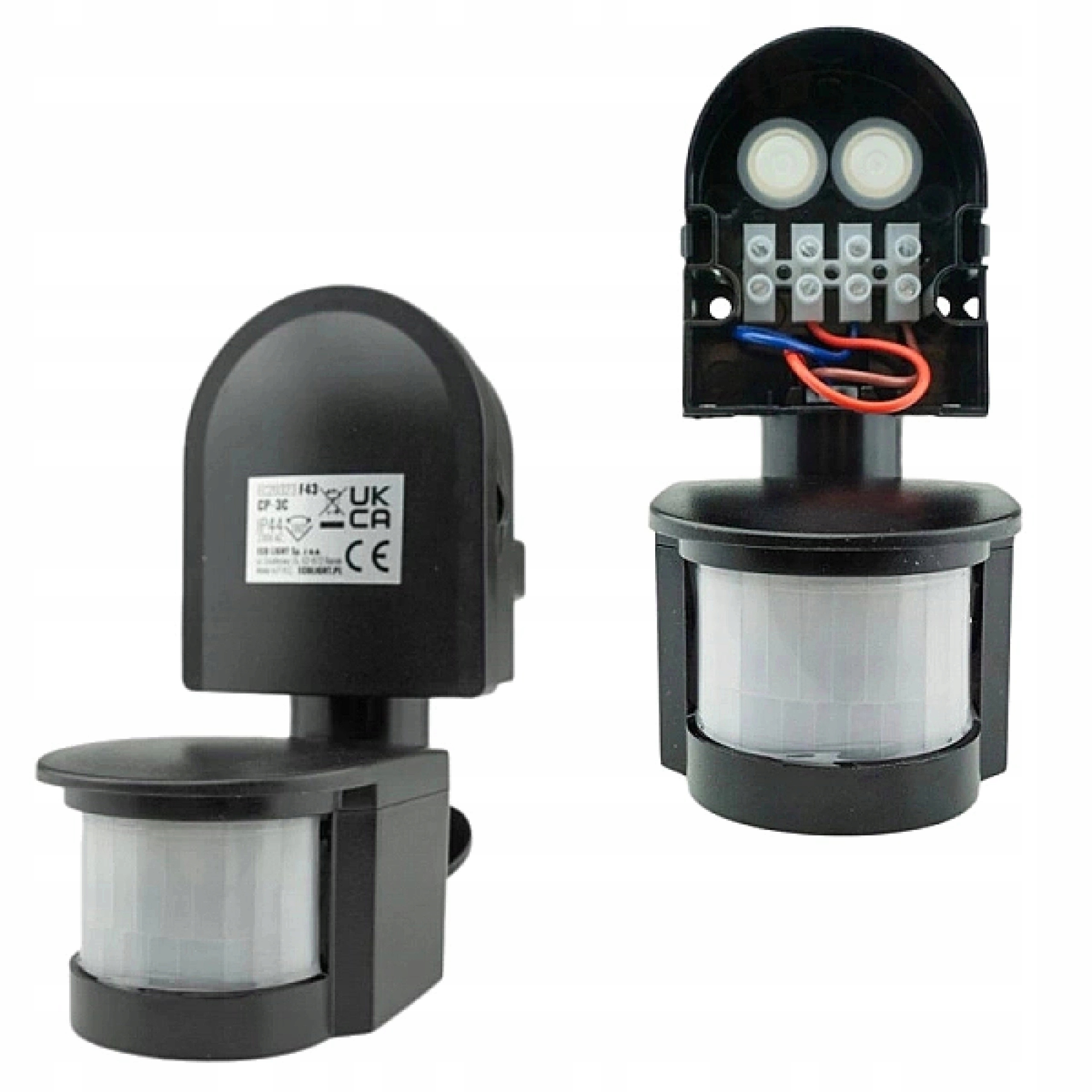 Czujnik Ruchu PIR Podczerwień Sensor 300W Zasięg max 12m Czarny Regulowany