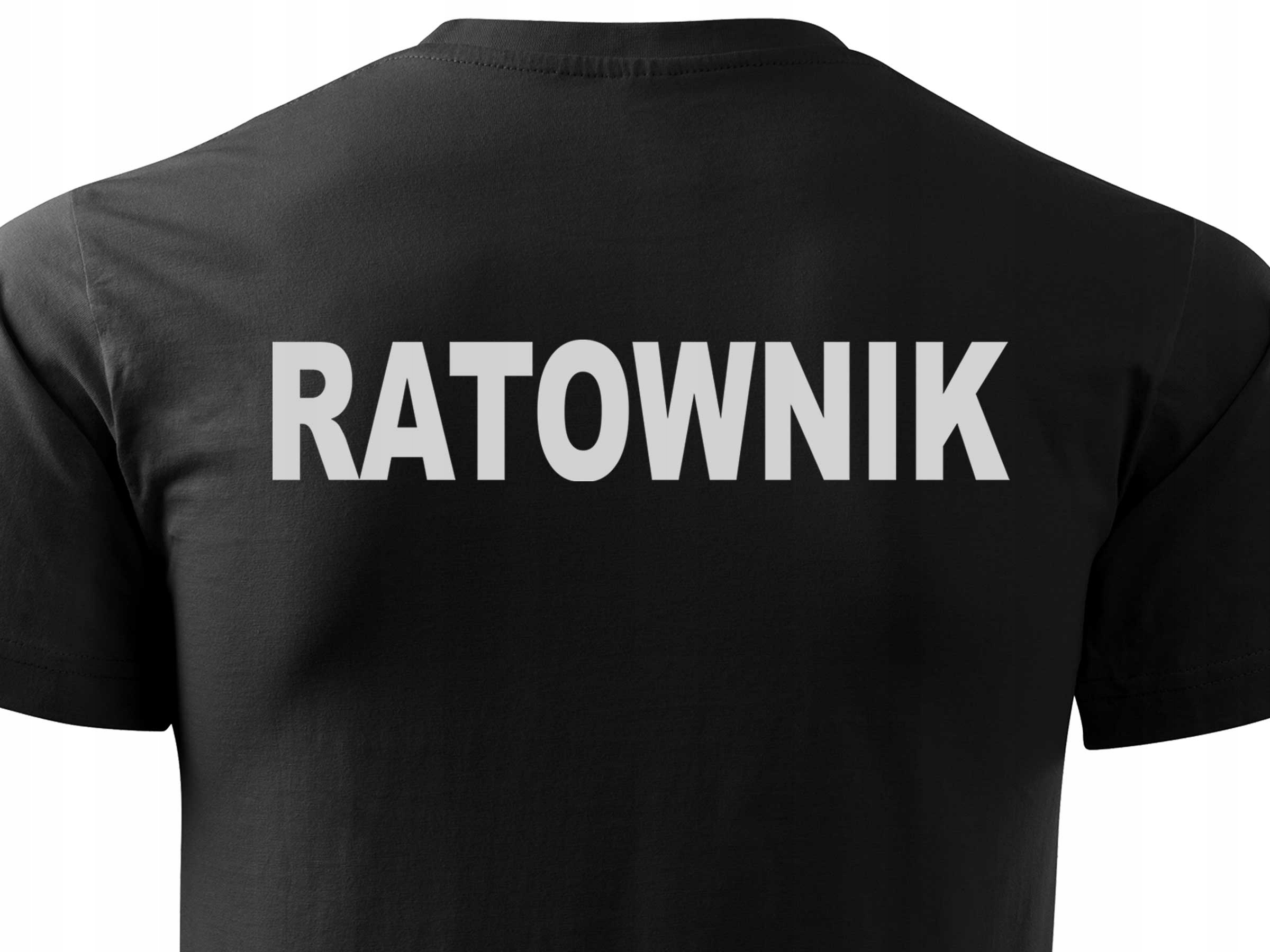 

Czarny Podkoszulek Medyczny Odblask Ratownik - XXL