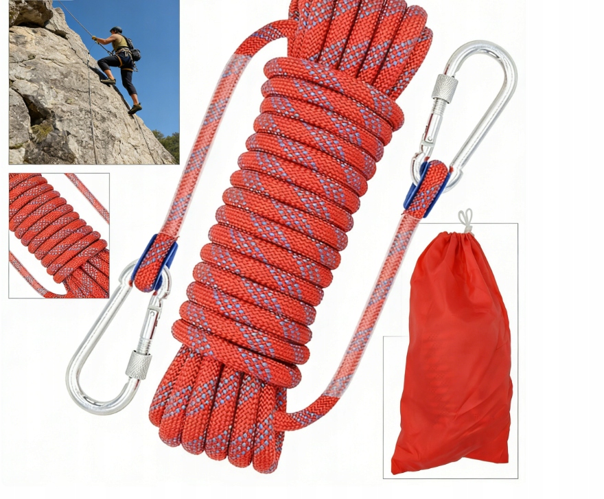 Těžké Univerzální Lano 12 MM 20 M – Pro Lezení, Tažení A Zabezpečení