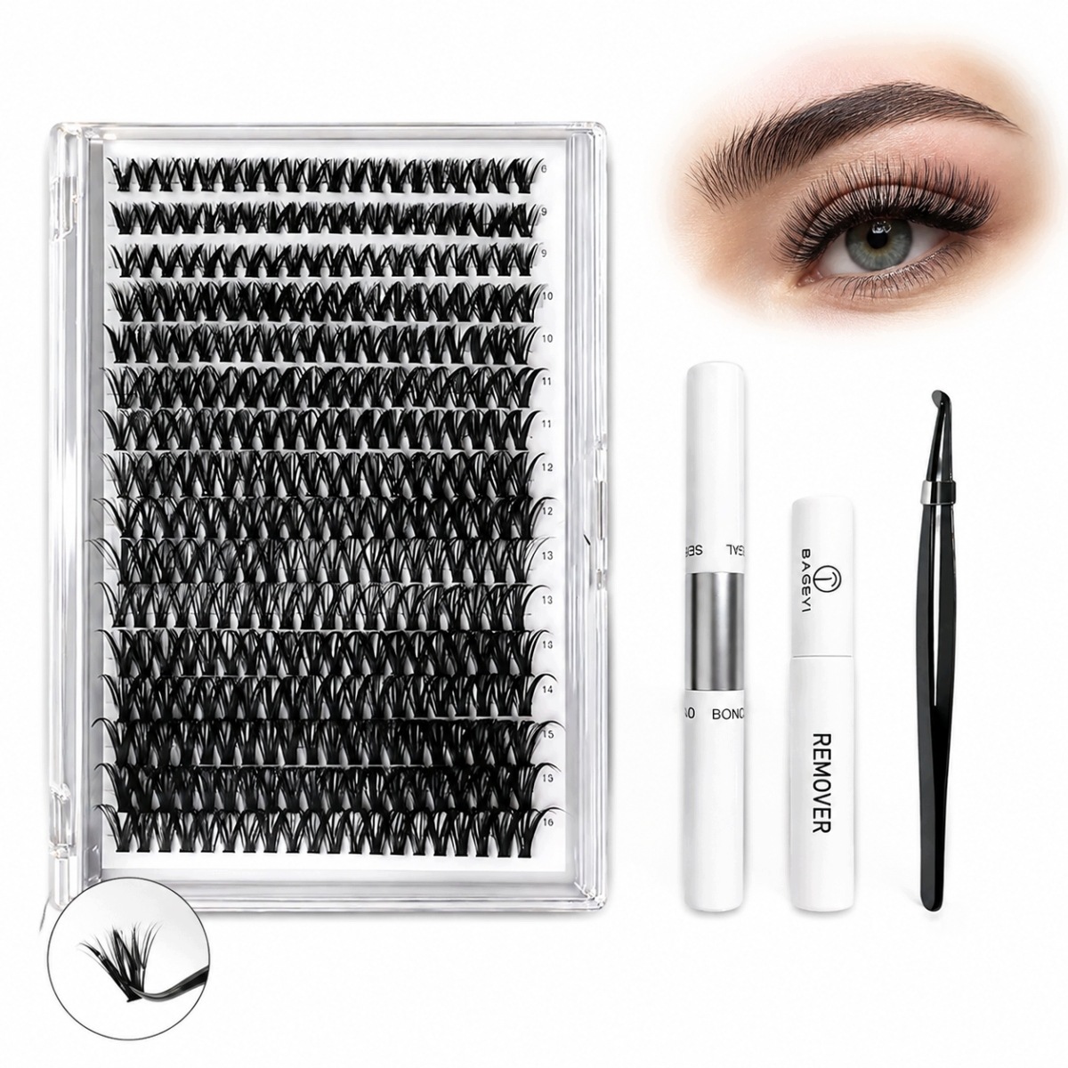 320 Ks Bondingové řasy Bonding Lash Diy sada Umělé Příslušenství