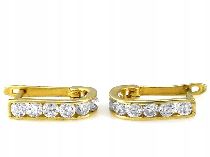 Zlaté náušnice 585 se zirkonem, moderní a stylové