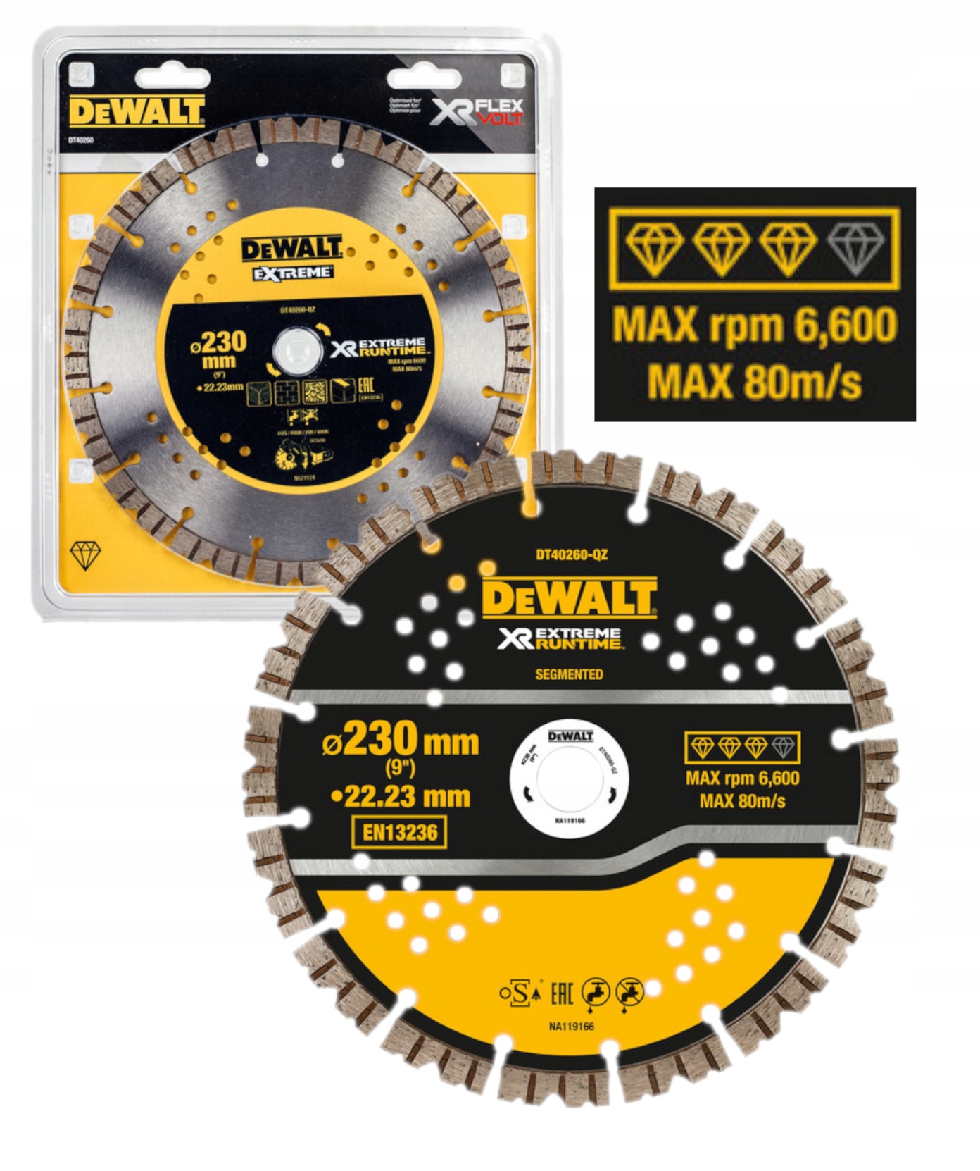DeWALT Tarcza diamentowa 230 x 22,23 mm do betonu/ żelbetonu DT40260