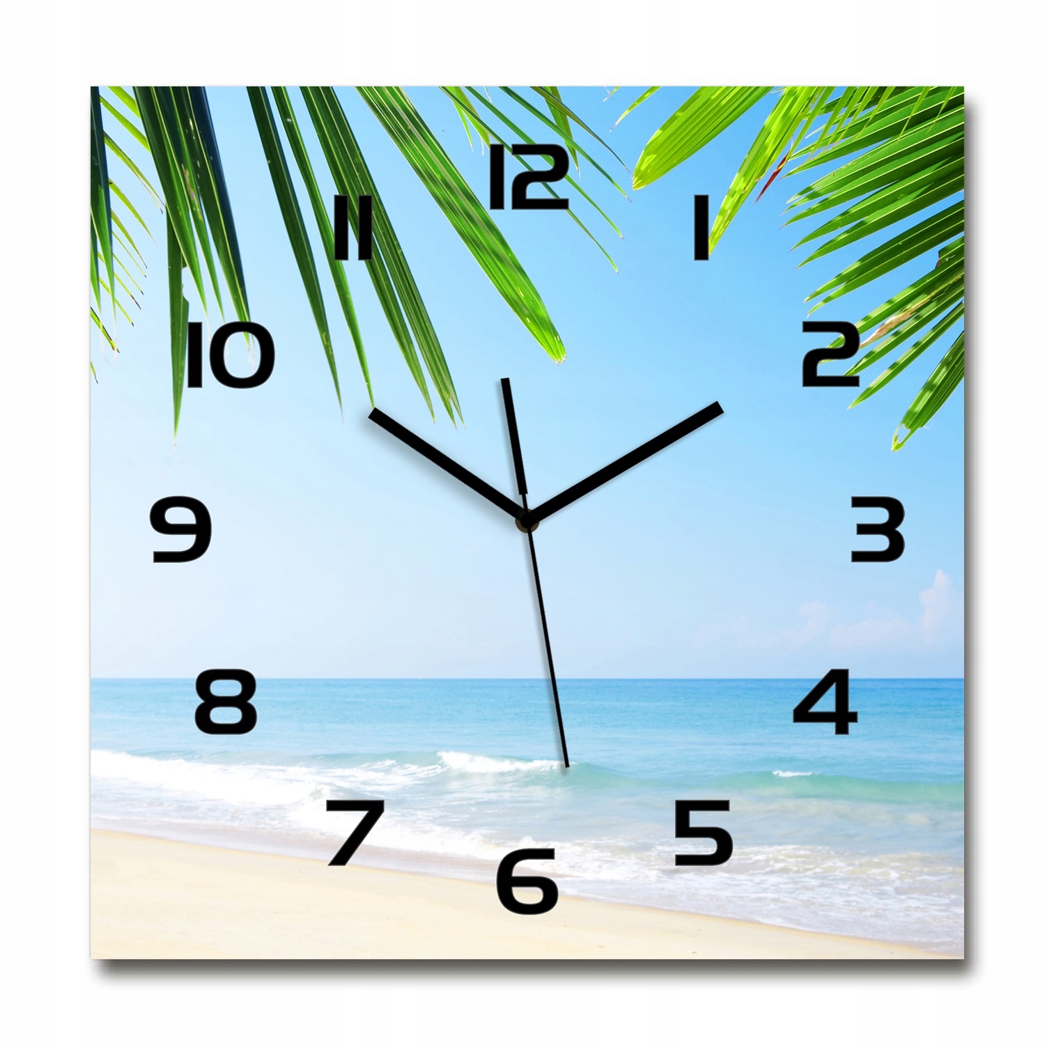 

Duży szklany zegar ścienny Tropikalna plaża 60x60