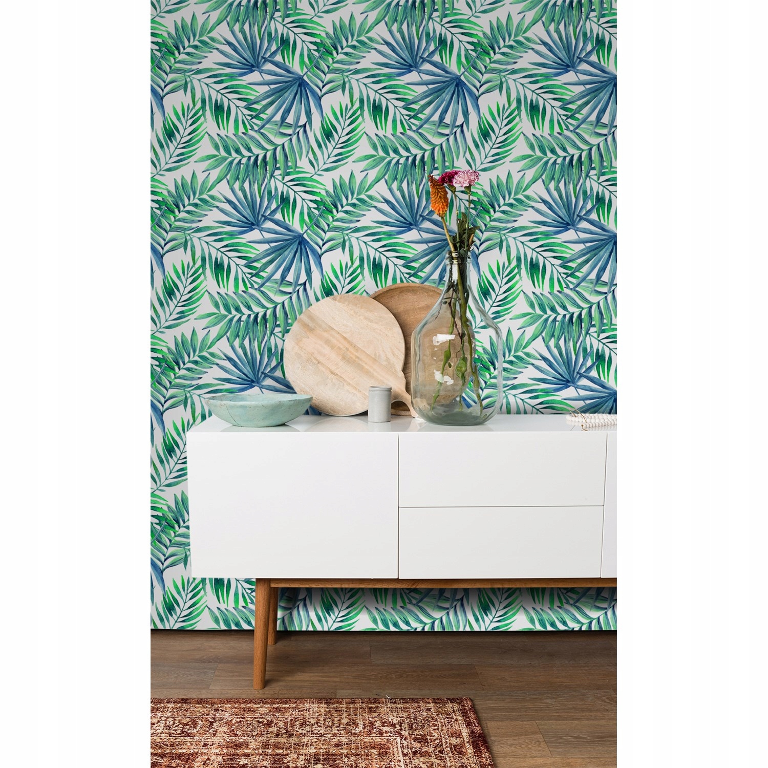 

Fototapeta do sypialni Wzór liści palmy 250x250 cm