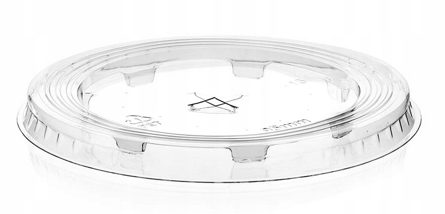 WIECZKA DO KUBKÓW PET 400/500ML 95MM PŁASKIE NA SŁOMKĘ - 50SZT