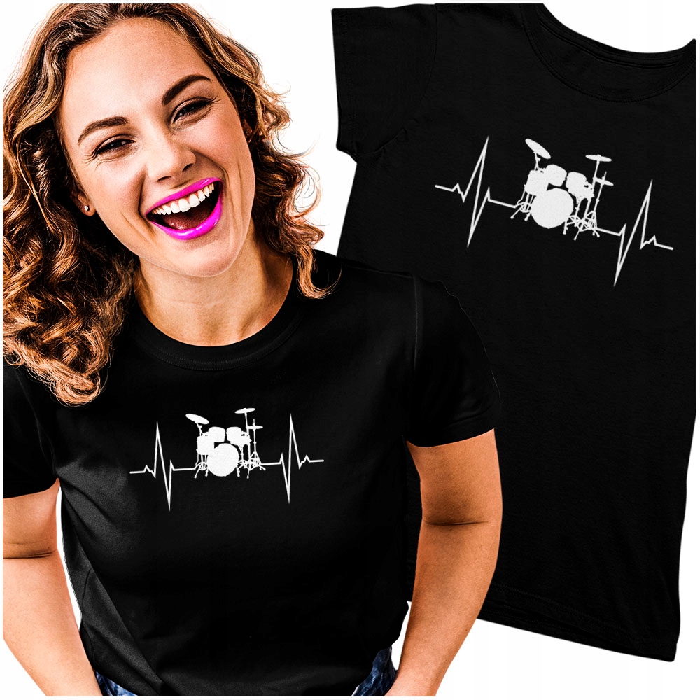 

Tshirt damski Perkusja Linia Życia Muzyczna L