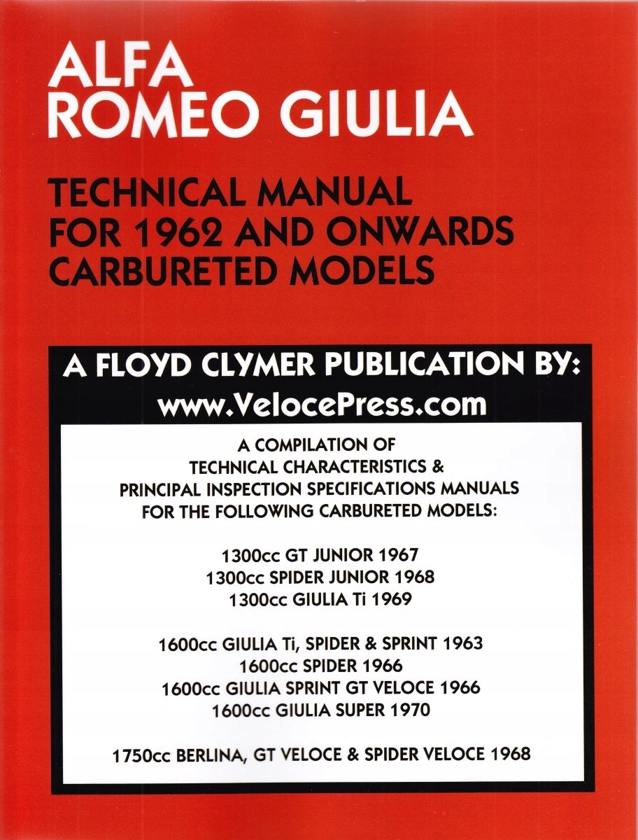 Alfa Romeo Giulia GT GTV Spider карбюратор инструкция