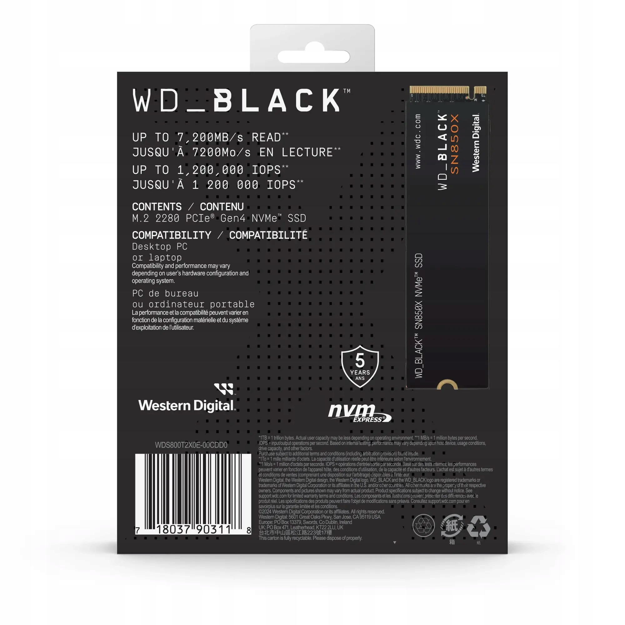 WD SSD Black SN850X (M.2 2280, 8TB, PCIe Gen4 x4 NVMe) — 4