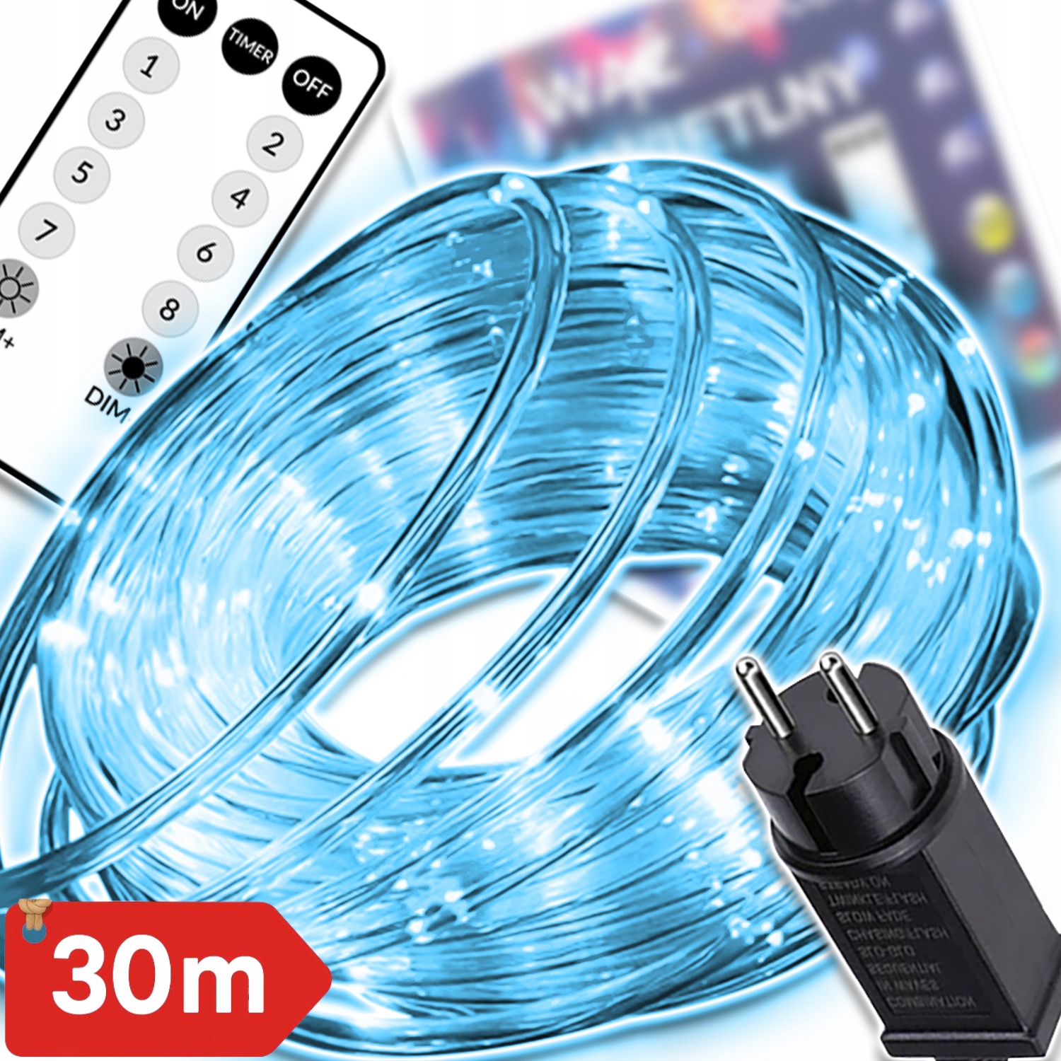 Venkovní Led Světelná Hadička, Studená Bílá, 30 M, Voděodolná, Svítící