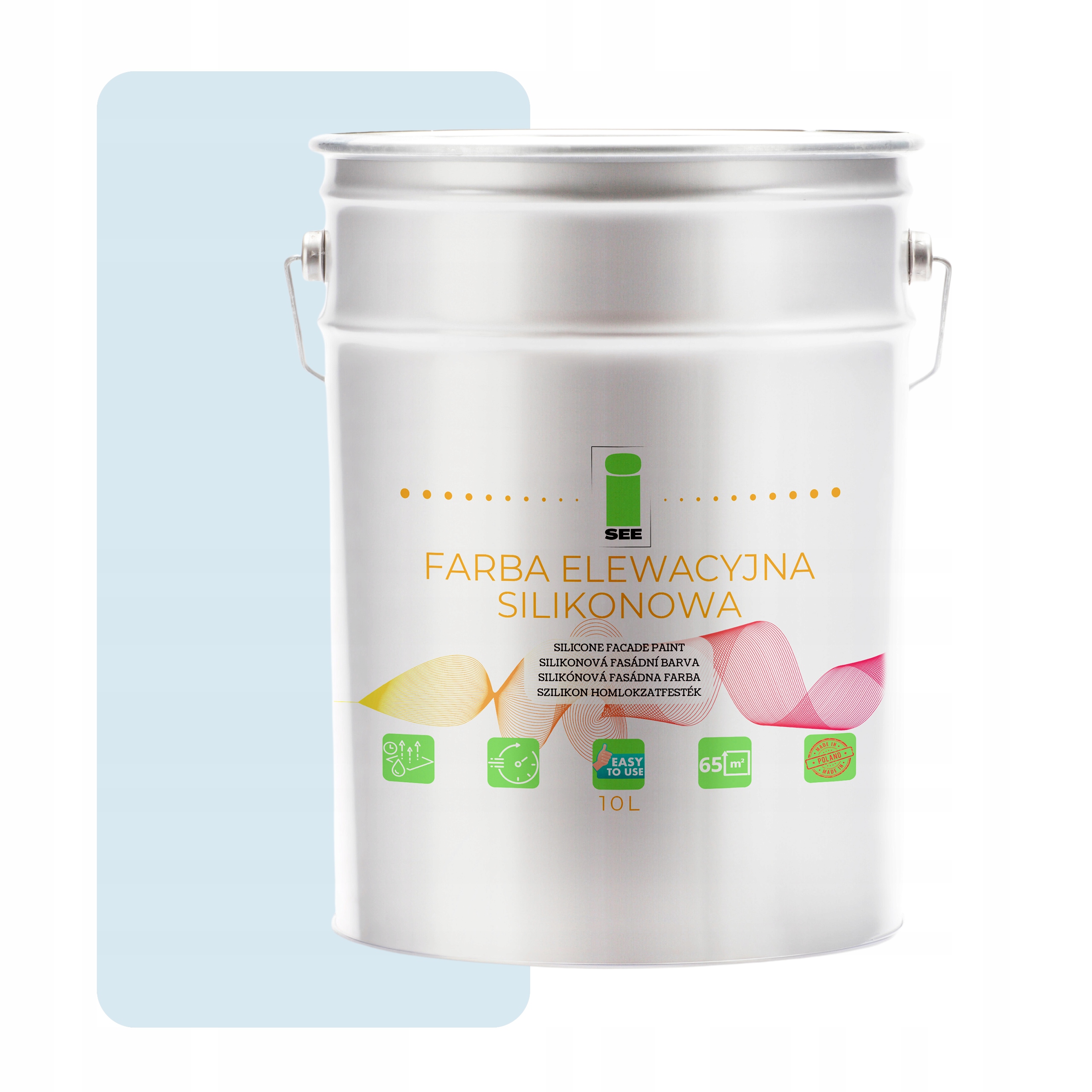 Fasádna Fasádová Farba Silikónová Svetlá Modrá Farba 10L Paropriepustná