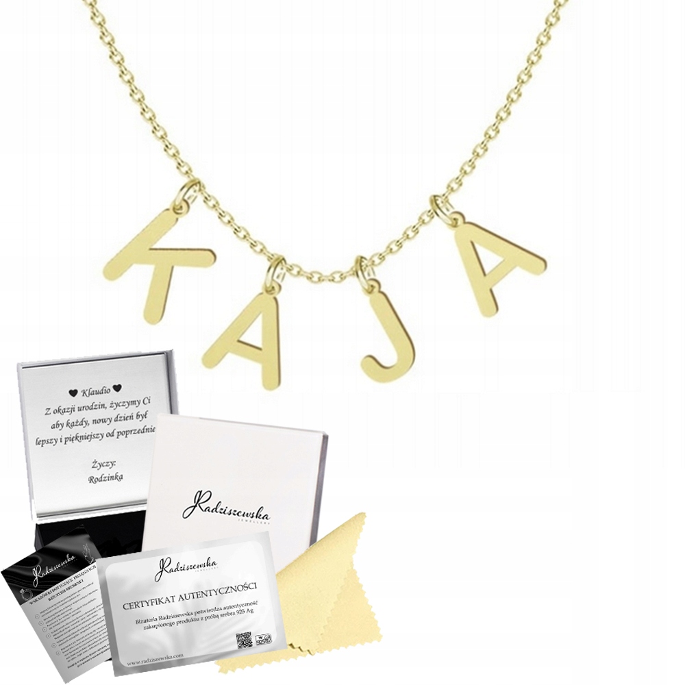 Zlatý Náhrdelník Choker S Písmenky Vaše Jméno Stříbro 925 Narozeniny Přání