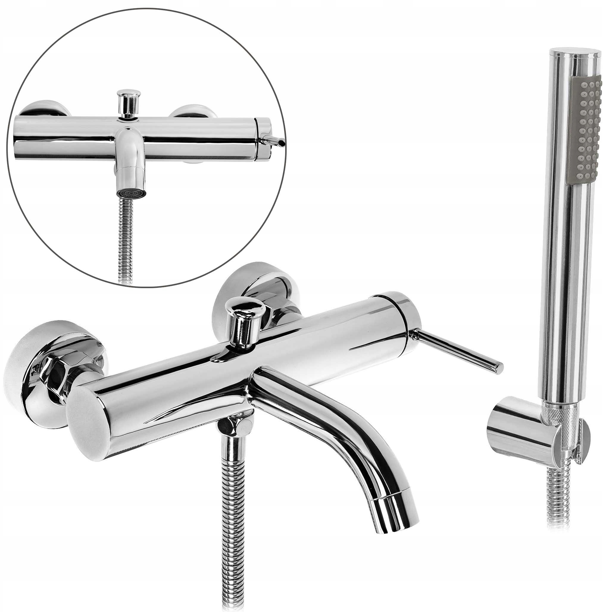 Vaňová batéria s nástenným slúchadlom Rea Spot Chrom Pevný výtok