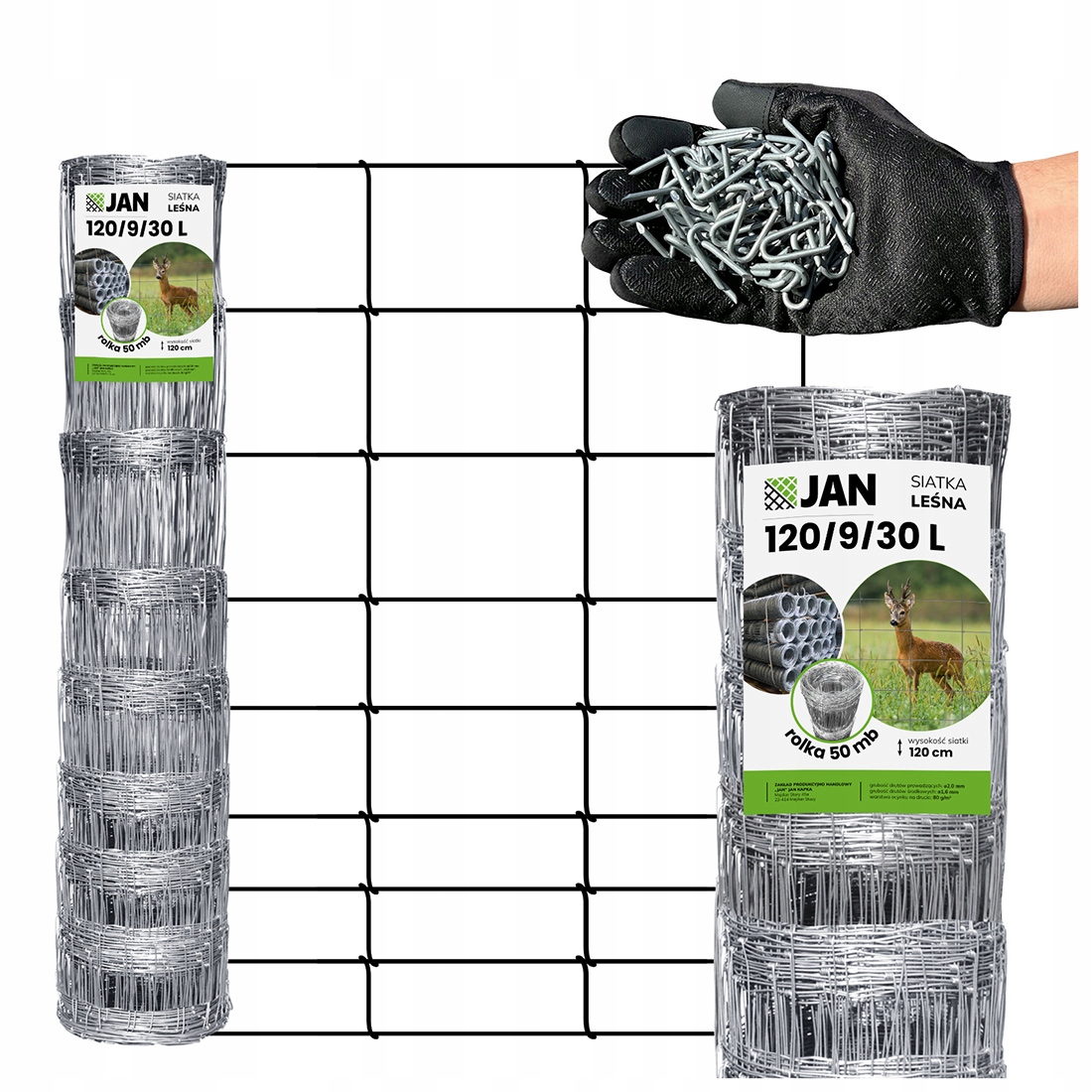 Siatka Leśna Ogrodzeniowa wys 120/9/30 L 50m na Owce dzika Sarny