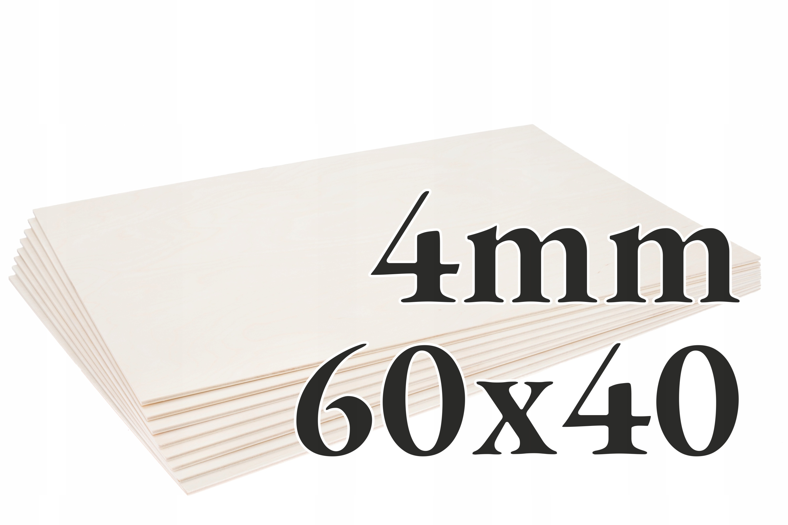 8 x Břízová překližka – 4 mm – 60 x 40 cm – Onlywood