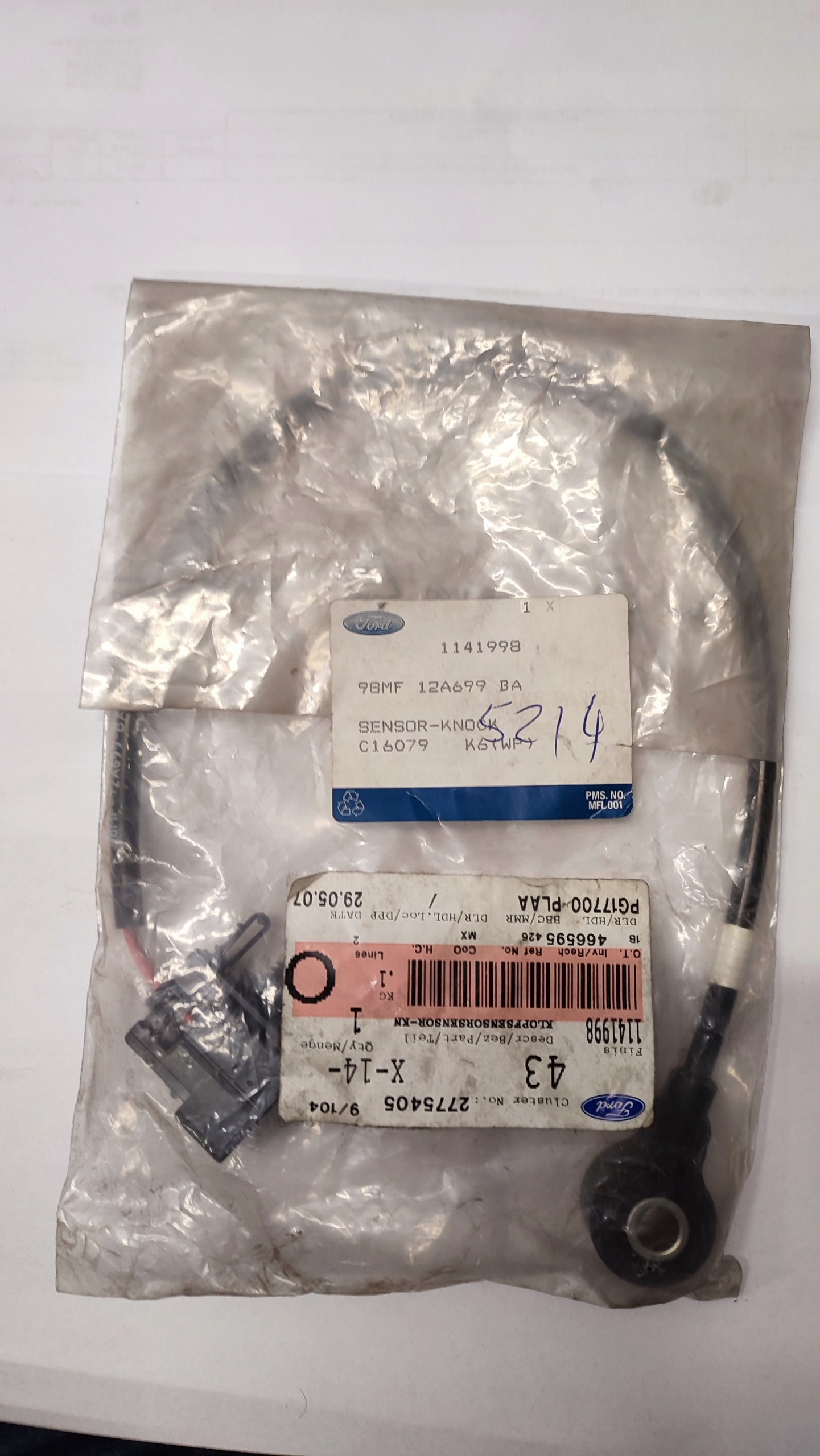 CZUJNIK SPALANIA STUKOWEGO FORD 1 4 1 5 1 6 Engine Type Gasoline