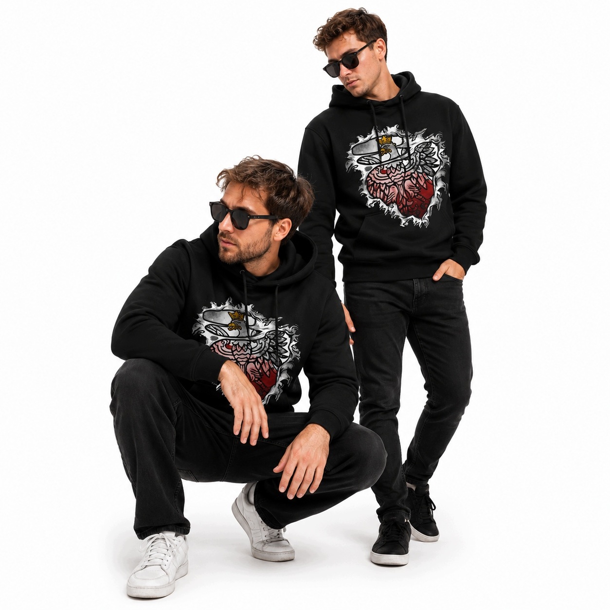 Mikina s kapucí Orel v srdci vel. XXL