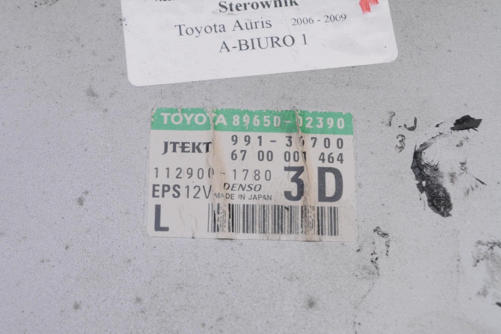 Centralina modulo SERVOSTERZO 89650-02390 TOYOTA AURIS 1 e 1.4 D-4D 90 KM 06