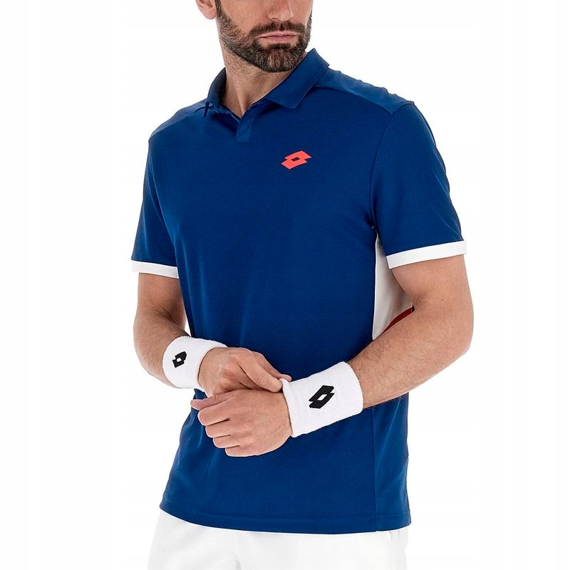 KOSZULKA TENISOWA MĘSKA LOTTO SQUADRA III POLO MEN BLUE 295C