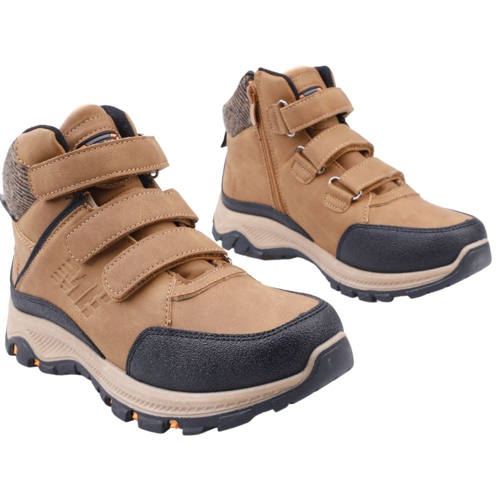 Buty Zimowe Chłopięce Rzepy Sportowe Suwaki Ocieplace Trapery Śniegowce R38