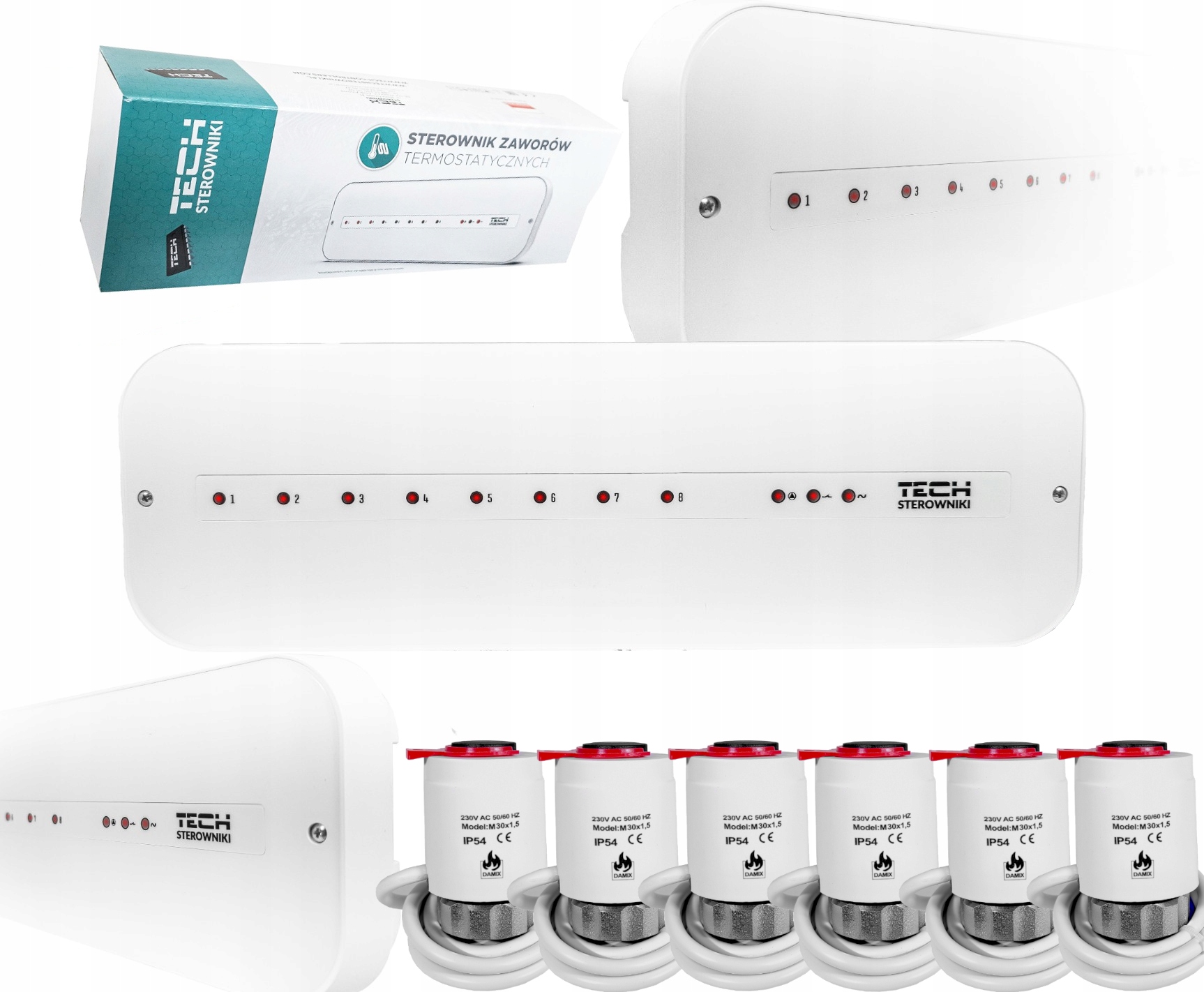 Řídící Lišta L-5-S Slim 6 Termoelektrických Pohonů M30NC 230V Damix