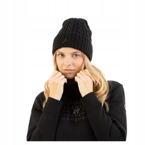 Zimní čepice Anky Beanie 25AW podšitá fleecem, černá