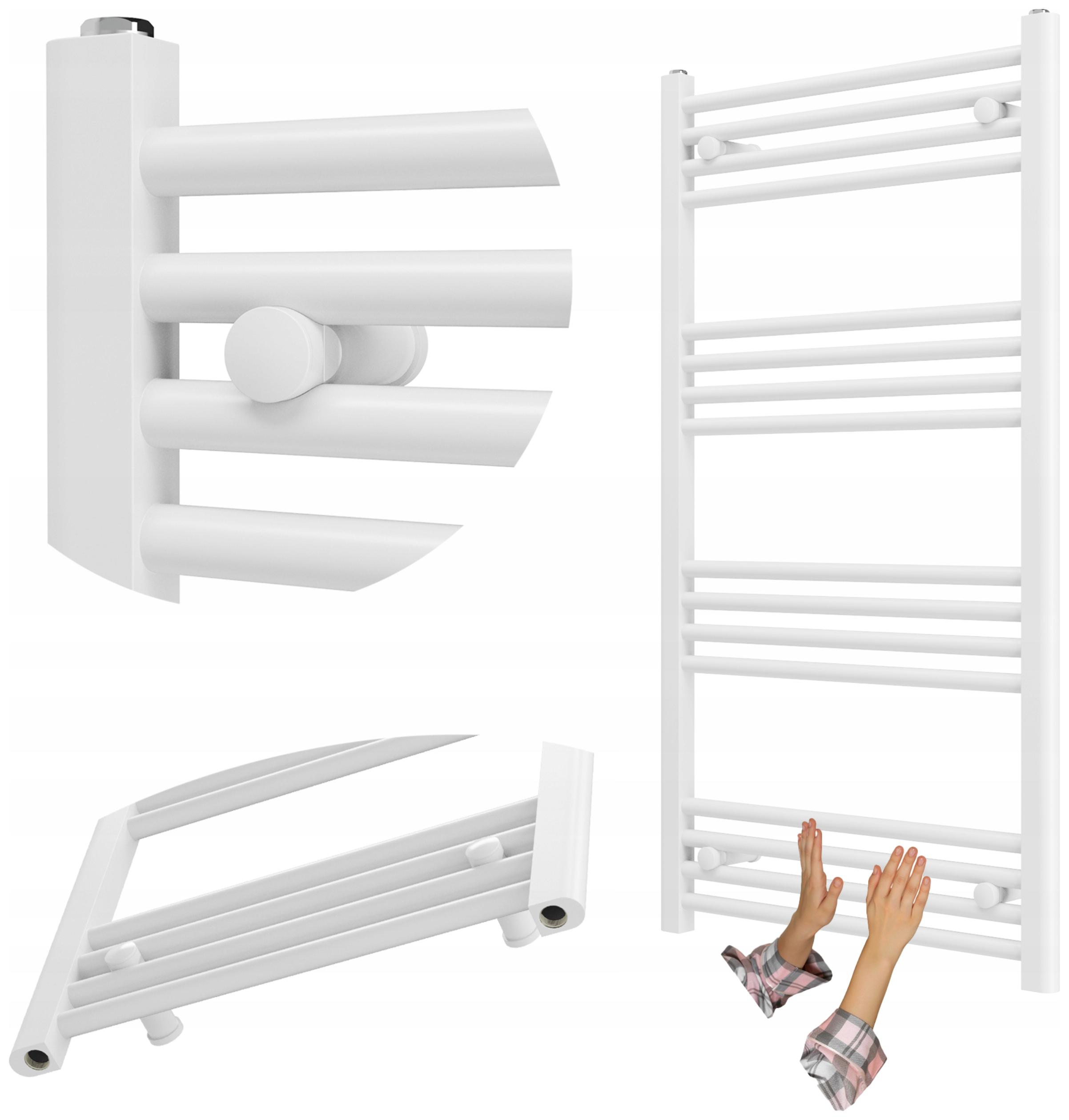 Biely kúpeľňový radiátor rebríkový 60x110 cm moderný ohrievač Breno