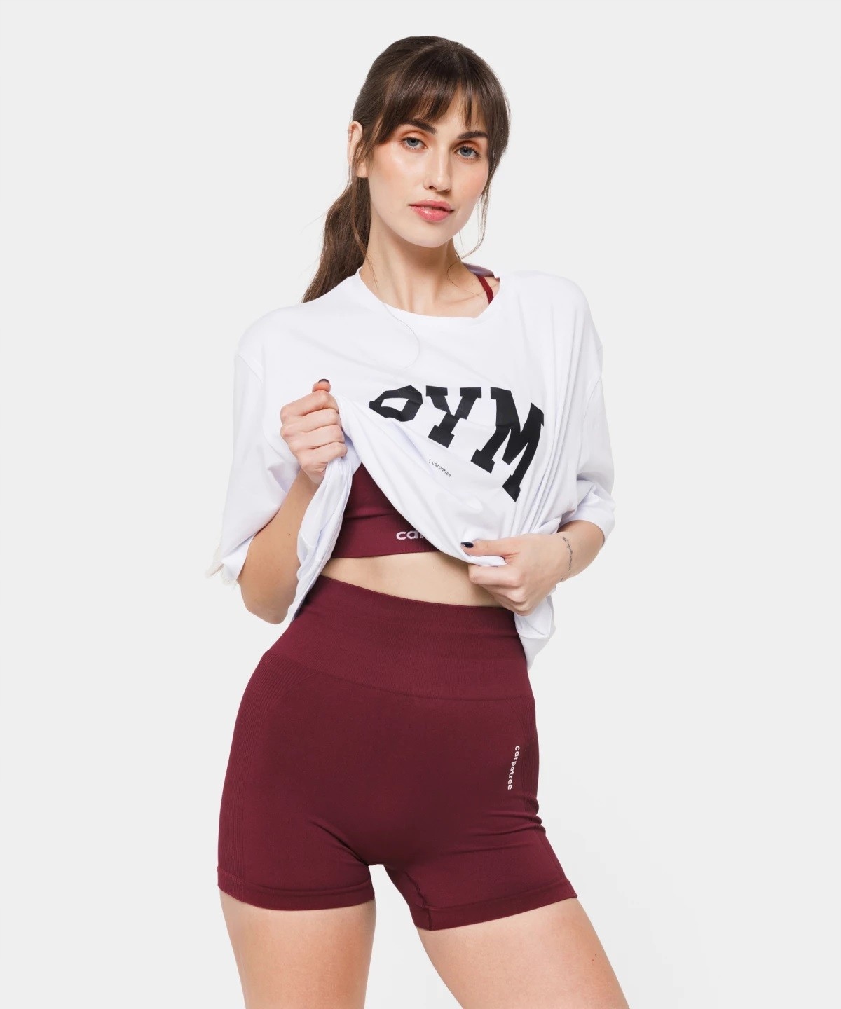Dámské bezešvé kraťasy Carpatree Allure v vínové Kraťasy C-all-short-bur