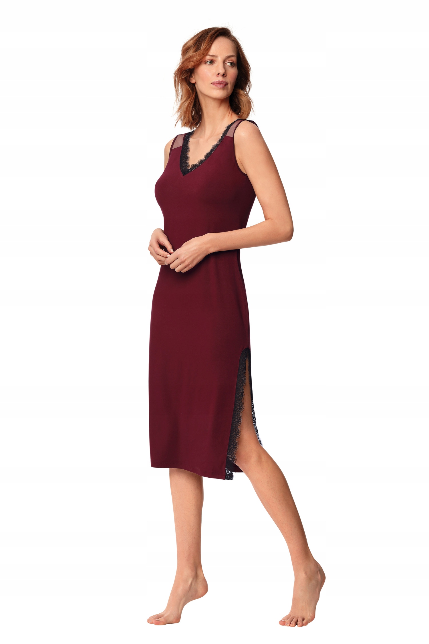košile noční Nipplex by Mefemi Zafira Burgundy S