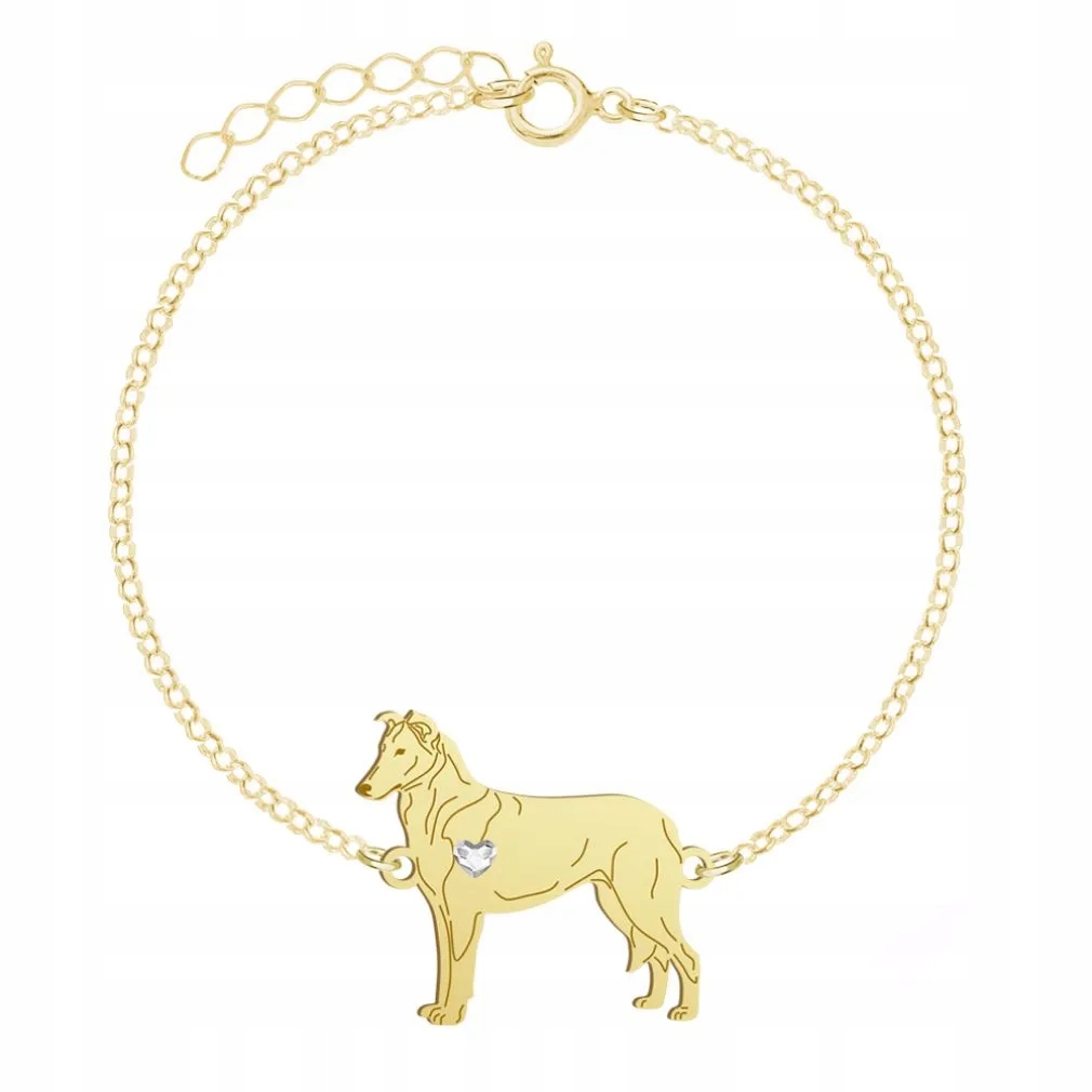 Zlatý náramek se psem Skotský krátkosrstý ovčák 925 Šperky Gravírování