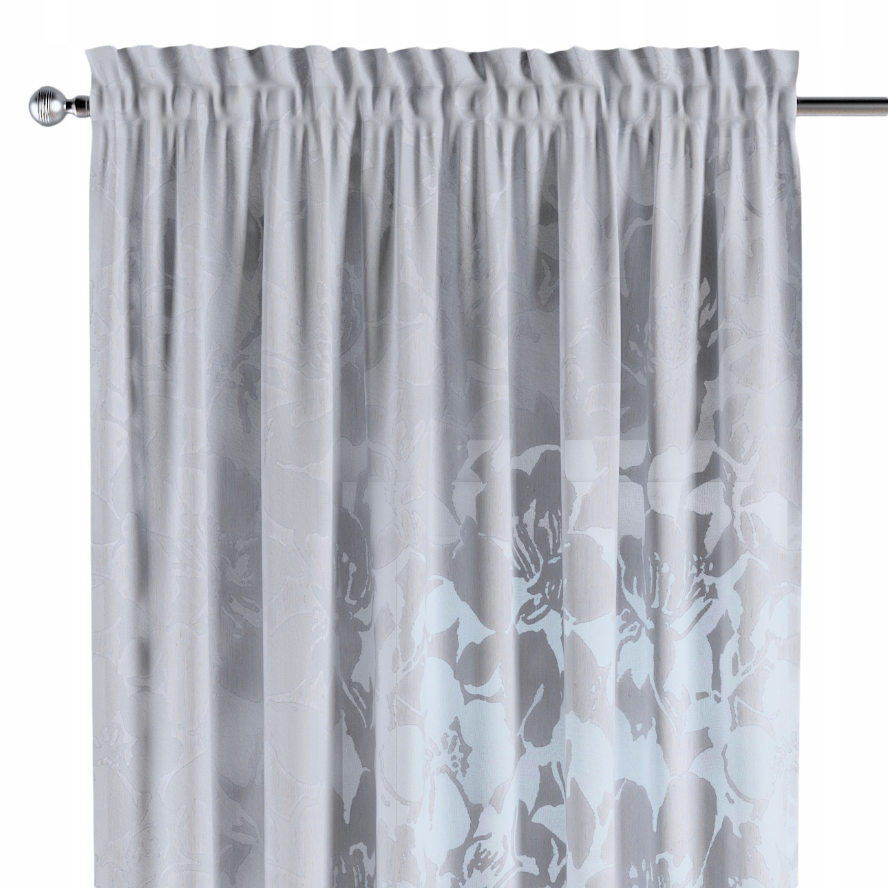 Záves na kanáli s ofinou 1 ks 130x260 cm biely