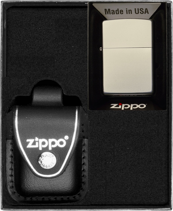 Zestaw ZIPPO Zapalniczka SATIN CHROME prezentowy*nr3