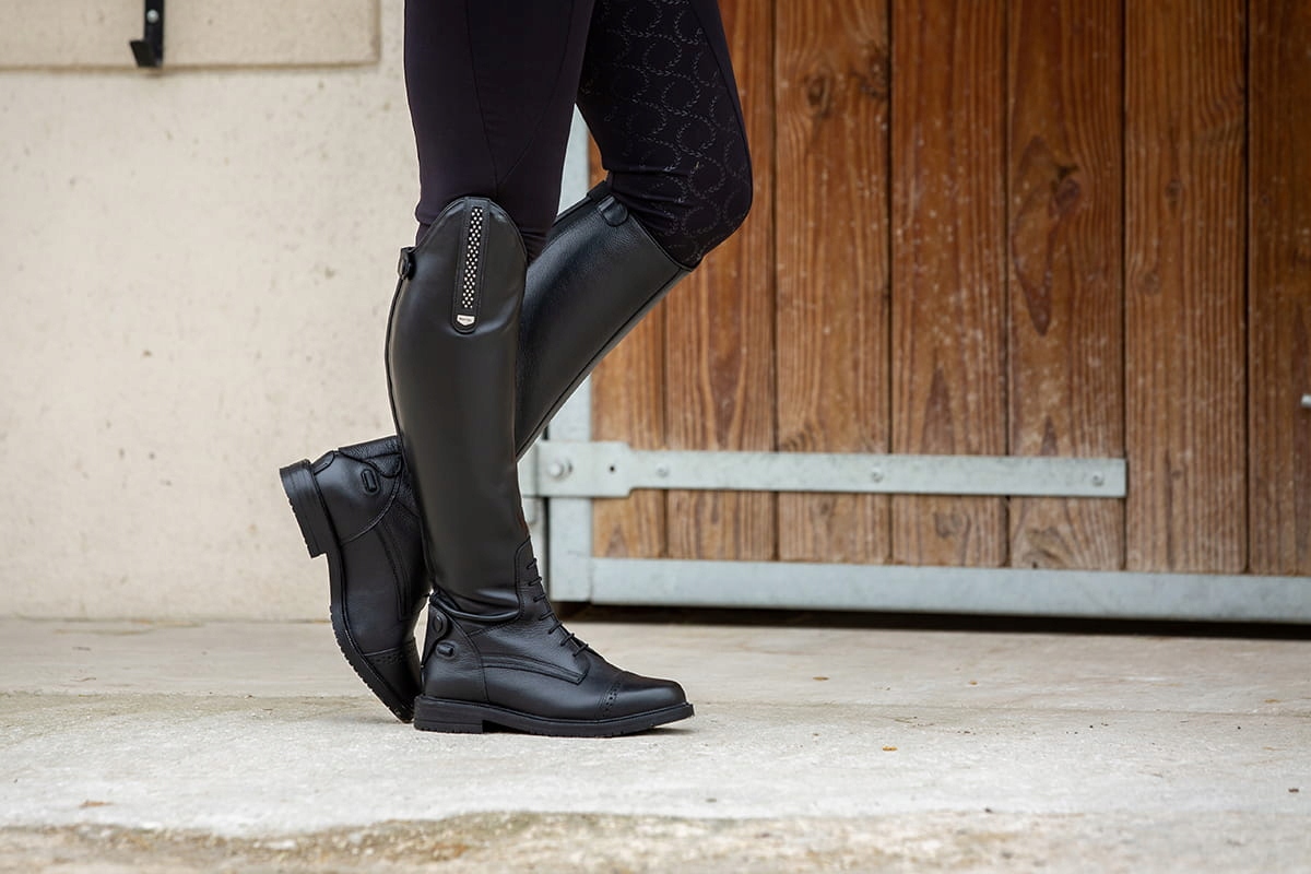 Oficerki damskie skórzane Horze Verona Czarne 38R