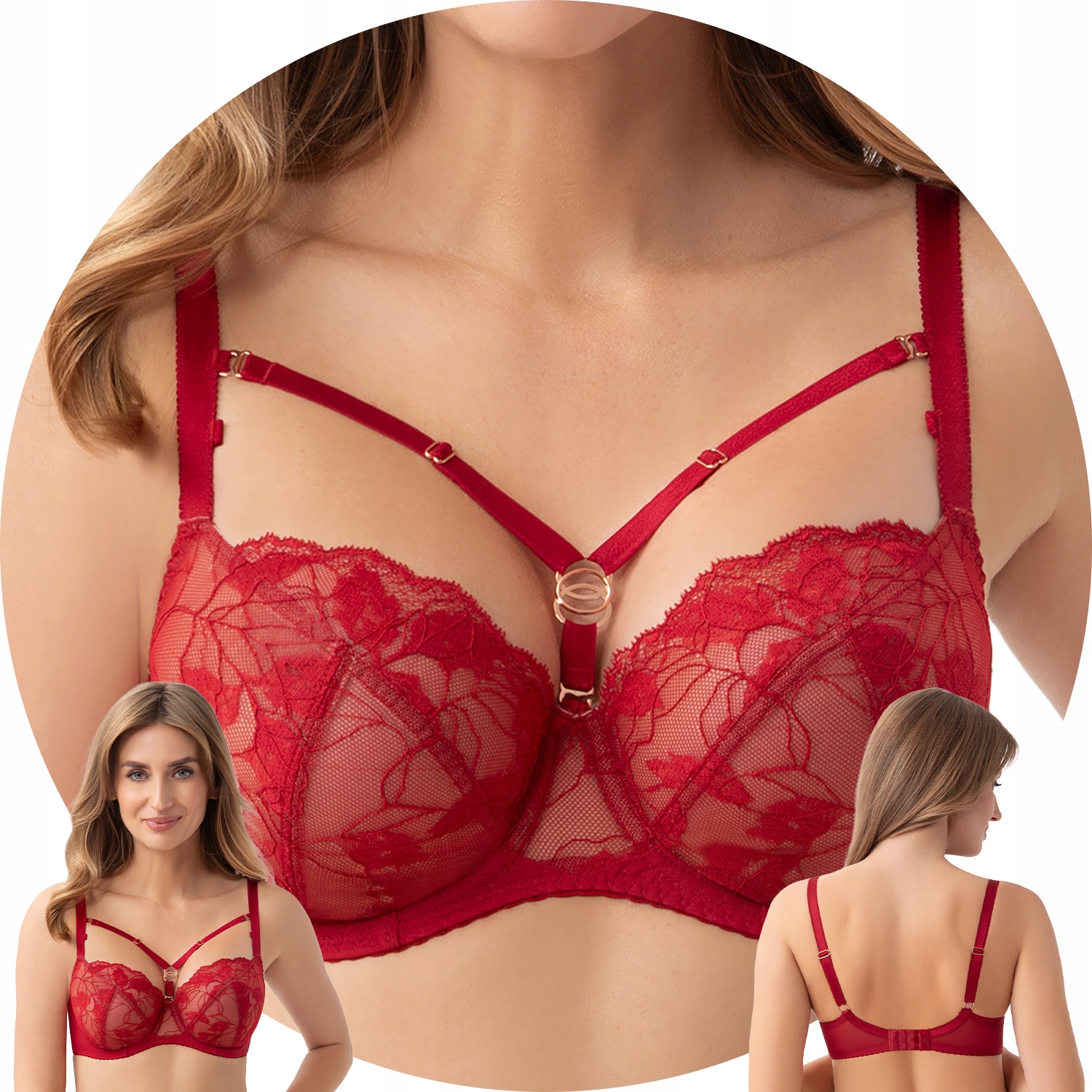 Gorsenia K959 Amira červená krajka Měkká podprsenka 75F Soft